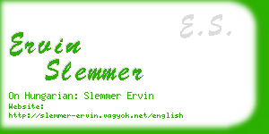 ervin slemmer business card